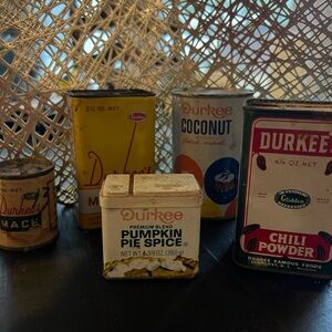 Vintage Durkee Spice Tin Collection